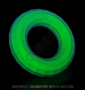 抽象几何低聚绿色圆环  EPS 10矢量图多边形等距黑色坡度反射插图几何学圆圈数字长方形背景图片
