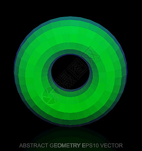 抽象几何低聚绿色圆环  EPS 10矢量图等距数字黑色创造力多边形长方形蓝色坡度几何学测量背景图片