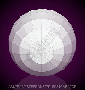 抽象立体低聚白球  EPS 10矢量图紫色多边形长方形白色数字测量等距反射几何学插图背景图片