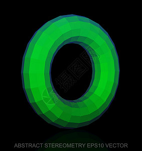 抽象几何低聚绿色圆环  EPS 10矢量图插图几何学创造力黑色坡度长方形测量戒指数字等距背景图片