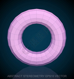 抽象几何低聚粉红色环面  EPS 10矢量图粉色测量长方形创造力多边形蓝色反射几何学数字插图背景图片