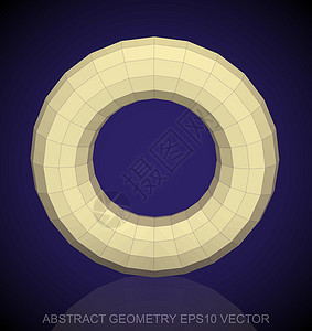 抽象立体 低聚黄团 EPS 10 矢量黄色插图创造力戒指几何学反射长方形测量等距多边形背景图片