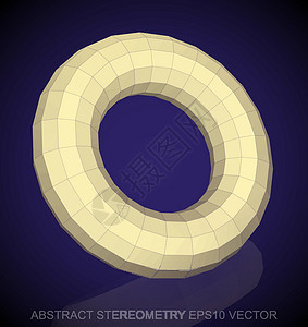 抽象立体 低聚黄团 EPS 10 矢量测量蓝色创造力插图圆环长方形黄色戒指多边形反射背景图片