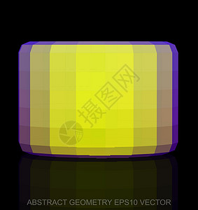 抽象几何低聚黄色圆柱体  EPS 10矢量图数字坡度长方形黑色多边形反射紫色插图圆柱测量背景图片