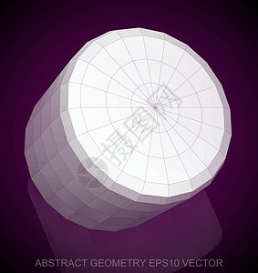 抽象立体 低聚白柱 EPS 10 矢量紫色几何学插图长方形反射等距数字白色多边形测量背景图片