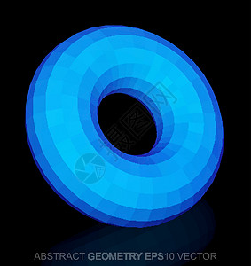抽象几何 低聚蓝色图象 EPS 10 矢量几何学黑色数字创造力测量反射圆环多边形等距插图背景图片