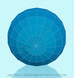 抽象立体低聚蓝色球体  EPS 10矢量图等距数字多边形反射长方形几何学插图创造力测量背景图片