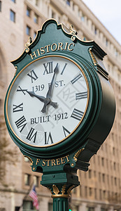 城市时钟素材华盛顿市F街时钟史背景