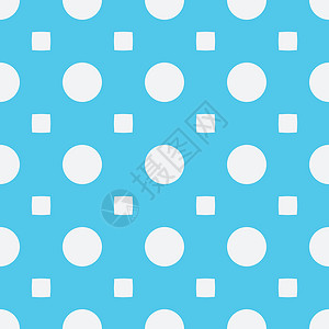 大批图案无缝抽象几何明亮 圆 方 伽马蓝 白 插图矢量 用于网站 印刷 纸张 布料 装饰 设计等 EPS 10插画