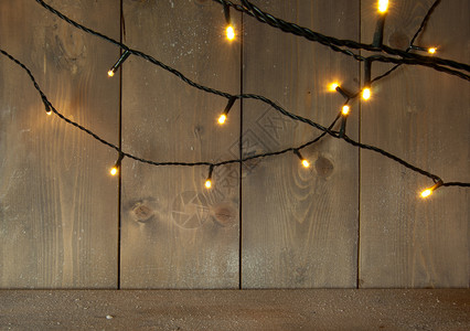圣诞夜灯背景木头广告空白背景图片