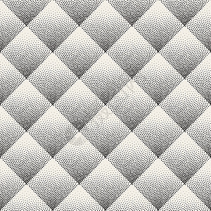 矢量无缝黑白点画菱形渐变半色调点工作模式对角线白色织物正方形包装纺织品黑色墙纸长方形坡度背景图片