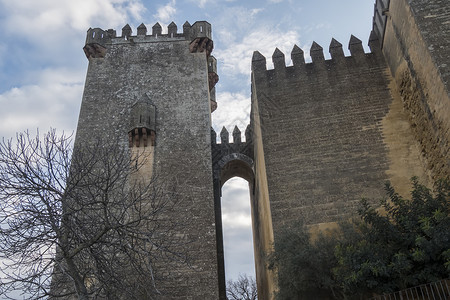 阿尔莫多瓦德尔里奥阿尔莫多瓦尔德尔里奥城堡 西班牙科尔多瓦城堡石方纪念碑石头游客场景农村防御历史遗产背景