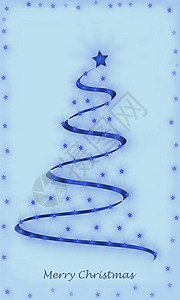 摘要 现代圣诞树 圣诞卡片星星图案场景蓝色贺卡背景图片