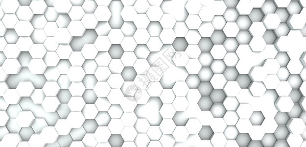 3d 渲染六边形背景插图艺术白色科学空白高科技墙纸背景图片