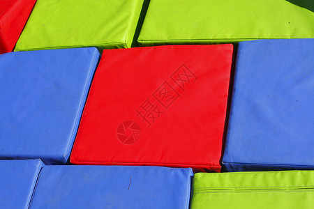 彩色座位立方体玩具坐垫软垫背景图片