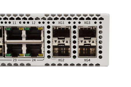 订单中心界面带有 SFP 槽的 Gigabit 以太网开关白色网络供应商纤维工业路由器转换器电讯双绞线数据中心背景