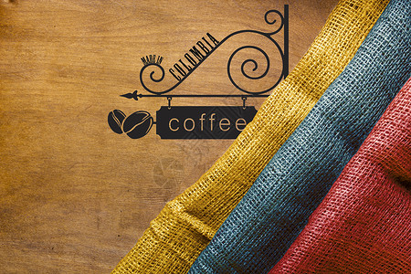 哥伦比亚咖啡招贴画背景图片