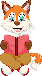了不起的狐狸爸爸可爱聪明的狐狸读书嘘插画