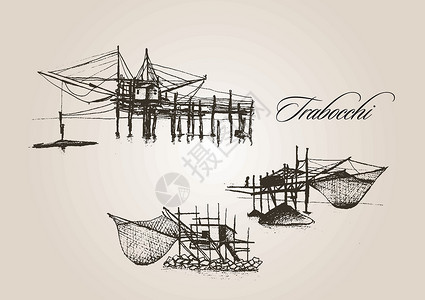 海岸素材网意大利南部的传统渔屋插画