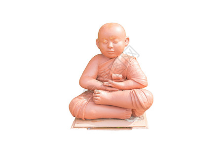 举行默思的佛教新教徒的Clay娃娃高清图片