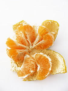最美丽和最新的橘子切片的相片浆果白色背景图片