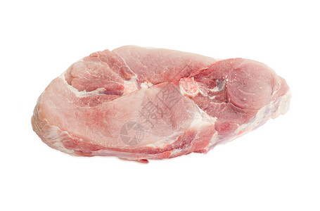 后腿猪的未煮猪肉 轻背景高清图片