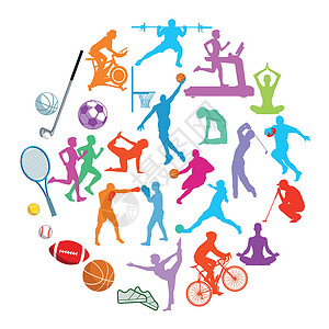 网球女运动员体育运动行动说明收集系统插画