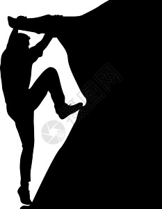 黑白岩石白色背景上的黑色剪影攀岩者 它制作图案矢量男人插图运动远足石头冒险力量首脑危险行动插画