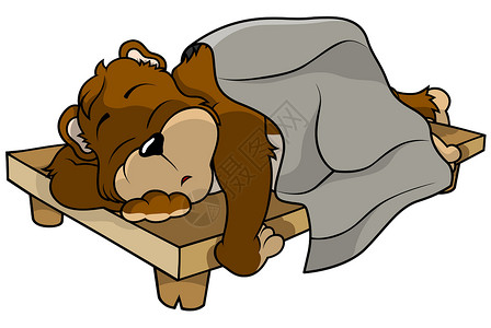 睡觉熊绘画说谎漫画剪贴哺乳动物睡眠动物手绘插图背景图片