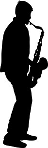 萨克斯手白色背景矢量它制作图案的剪影音乐家萨克斯演奏家乐器按钮旋律男人口琴乐趣竖琴文化成人喇叭插画