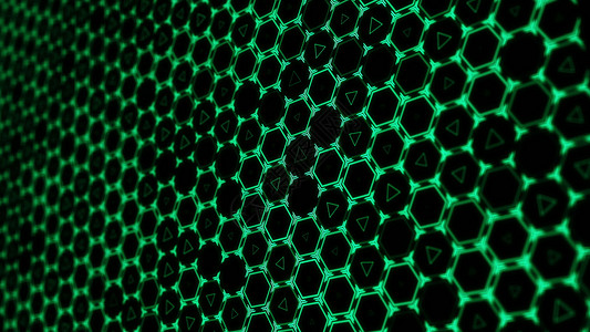 六边形技术背景 环形  3D渲染细胞力量商业电脑图形艺术网络蓝色动态橙子背景图片