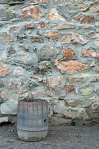 木木桶石头石方棕色石墙建筑学乡愁风化怀旧古董石工背景图片