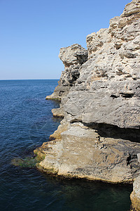 西克里米亚的岩石海岸背景图片