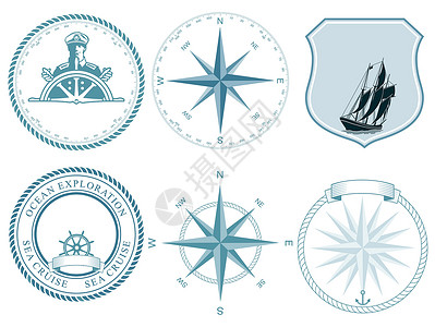 航海罗盘传统的海上传统航空标签制度设计图片