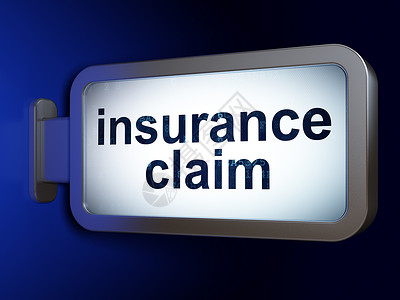 保险概念 以广告牌为背景的保险索赔损失投保人蓝色海报合同被保险人营销横幅安全风险背景图片