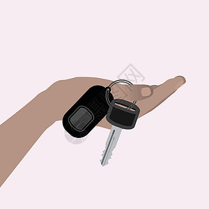 保时捷车钥匙手拿着车钥匙 情人节 插图插画