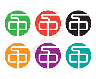 SCP标志设计系列圆圈身份蓝色品牌橙子商业推广徽标标识插图背景图片