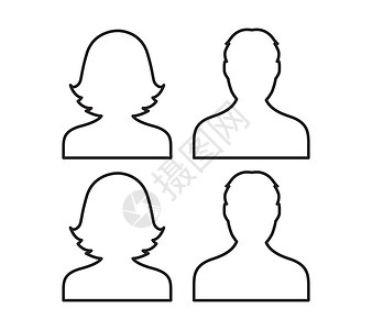 顾问头像线性头像图标收藏界面团体女士社会男人社区女性用户插图设计图片
