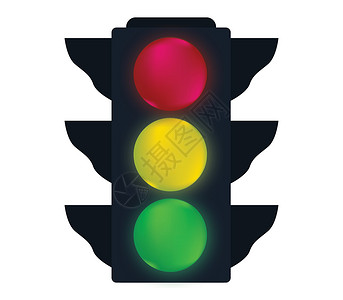 闯黄灯交通灯概念设计顺序命令驾驶警告信号灯路口插图控制运输红绿灯插画