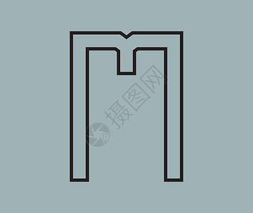 M标志概念字母协会首都品牌团体奢华公司金融营销长方形背景图片