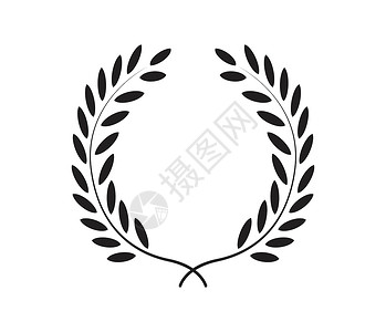 月桂花环图标设计圆圈冠军传统纪念日领导者胜利纹章框架竞赛认证设计图片