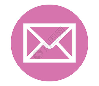 邮件营销带有粉红色 Backgorun 的电子邮件图标插画