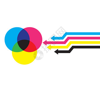 彩色线条箭头彩色箭头和 CMYK 图表插画