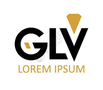 GLV标志设计石头营销奢华三角形公司品牌玻璃字体宝石钻石背景图片