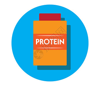 蛋白质化学带瓶的蛋白质标志节食科学活力治疗补充诊所塑料营养橙子技术插画