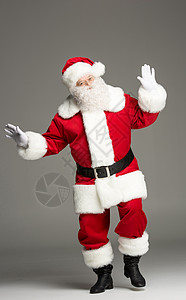 圣诞老人装扮和诱骗红色庆典问候语背景图片