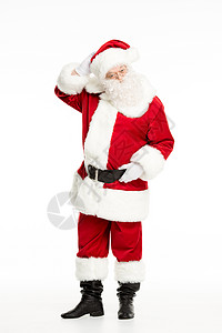圣诞老人装扮和诱骗红色庆典白色背景图片