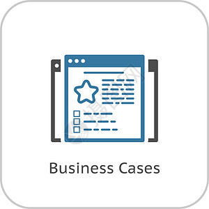 商业案例图标 平面设计成功网页按钮案件插图背景图片