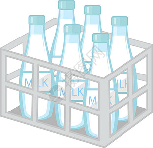 铁盒图标平面样式中的牛奶 孤立在白色背景上 矢量图插画