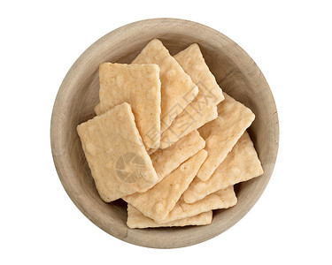 木碗里的简单饼干小麦生活面包木头美味零食膳食香味食物脆皮背景图片